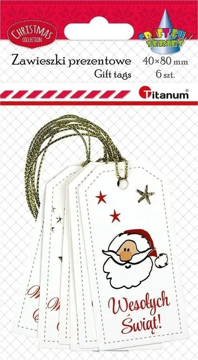 Titanum, zawieszki prezentowe, 4-8 cm, 6 szt.