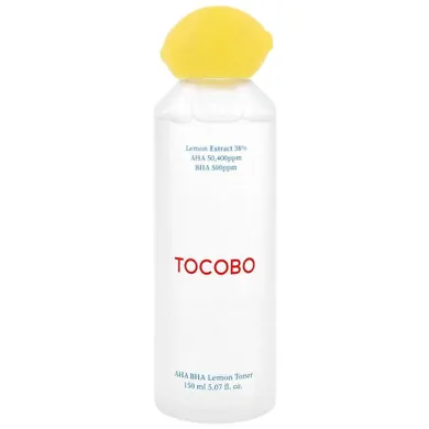 Tocobo, AHA BHA Lemon Toner, łagodnie złuszczający tonik do twarzy, 150 ml