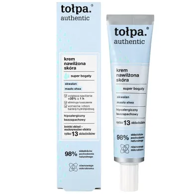 Tołpa, Authentic, krem do twarzy, nawilżona skóra, super bogaty, 40 ml