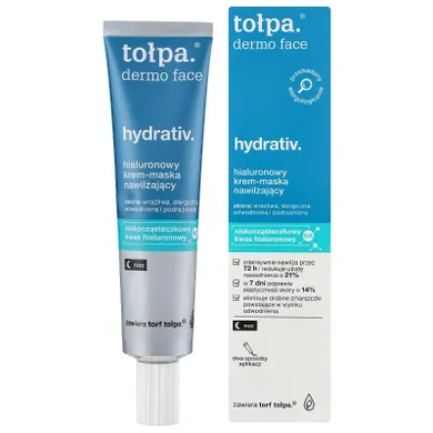 Tołpa, Dermo Face Hydrativ, hialuronowy krem-maska nawilżający na noc, 40 ml