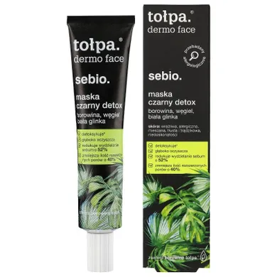 Tołpa, Dermo Face, Sebio, maska do twarzy, czarny detox, 40 ml