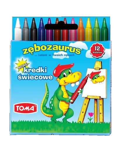 Toma, Zębozaurus, kredki świecowe, 12 kolorów