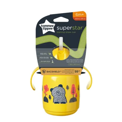 Tommee Tippee, bidon z obciążoną słomką, żółty, 300 ml