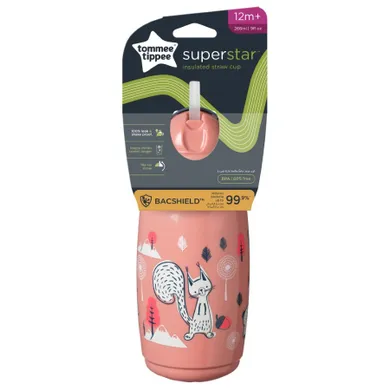 Tommee Tippee, bidon ze słomką, różowy, 266 ml