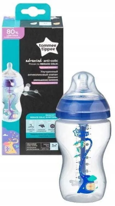 Tommee Tippee, butelka antykolkowa, Advanced, boy, 340 ml