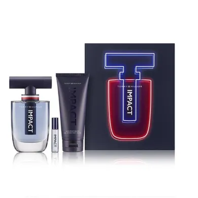 Tommy Hilfiger, Impact, zestaw, woda toaletowa, spray, 100 ml + miniatura wody toaletowej, 4 mlx2 + żel pod prysznic, 100 ml