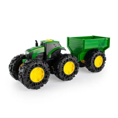 Tomy, Monster Treads, John Deere z przyczepą, pojazd