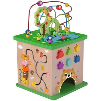 Tooky Toy, drewniana kostka aktywności, sorter