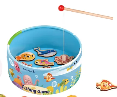 Tooky Toy, magiczne łowisko, łowienie rybek, drewniana gra zręcznościowa
