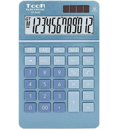 Toor, kalkulator biurowy, niebieski, 12 cyfrowy wyświetlacz