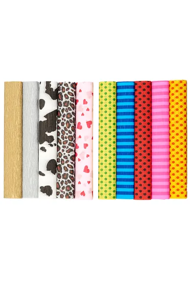 Top 2000, Creatinio, bibuła marszczona, 10 kolorów, 25-200 cm