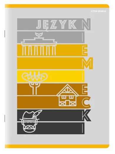 Top 2000, zeszyt tematyczny Niemiecki A5, 60 kartek, kratka, 1 szt.
