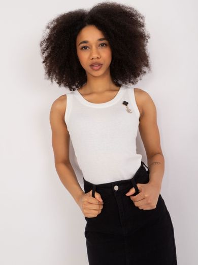 Top damski, ecru, Lakerta