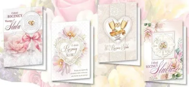 Top Graphic, karnet B6 z naklejkami holograficznymi, Rocznica, 10 szt.