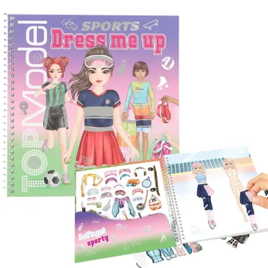 Top Model, Dress Me Up, Sports, zestaw kreatywny z naklejkami