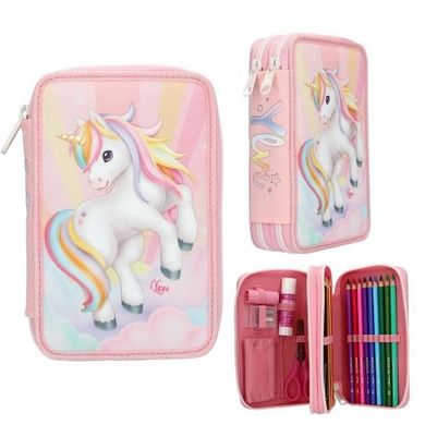 Top Model, Jednorożec Ylvi, Sugar Pop, piórnik rozkładany, podwójny, z wyposażeniem, różowy