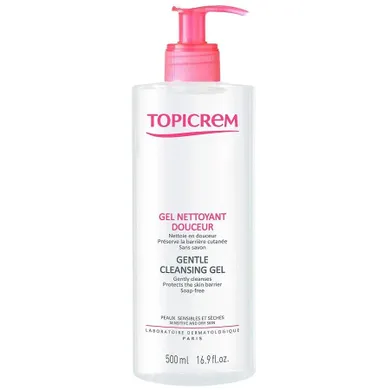 Topicrem, Gentle Cleansing Gel, delikatny żel do mycia ciała i włosów, 500 ml