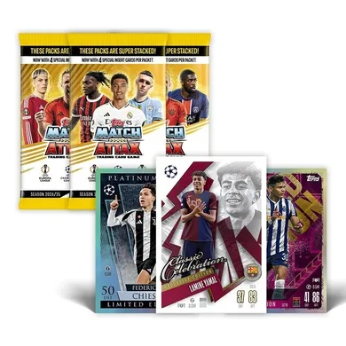 Topps, UEFA Champions League, Match Attax 2024/25, Eco pack, saszetki z kartami kolekcjonerskimi, 3 szt.