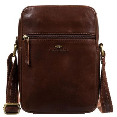 Torba listonoszka, brązowa, skórzana, Peterson