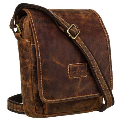 Torba listonoszka, brązowa, skórzana, Peterson