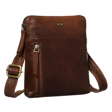 Torba listonoszka, brązowa, skórzana, Peterson