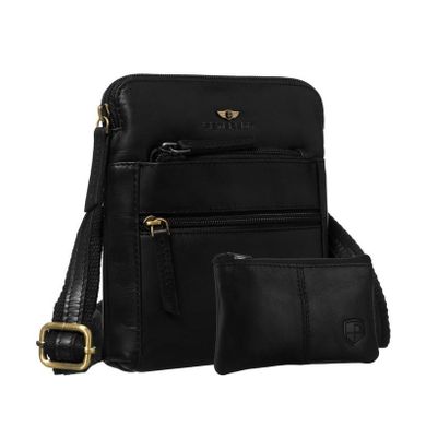 Torba listonoszka, czarna, skórzana, Peterson