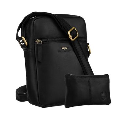 Torba listonoszka, czarna, skórzana, Peterson