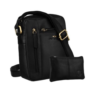 Torba listonoszka, czarna, skórzana, Peterson