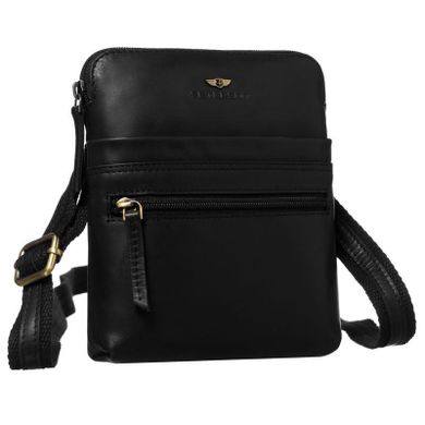 Torba listonoszka, czarna, skórzana, Peterson