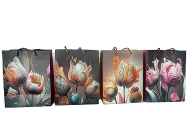 Torba prezentowa, kwiaty, rozmiar M, 1 szt.