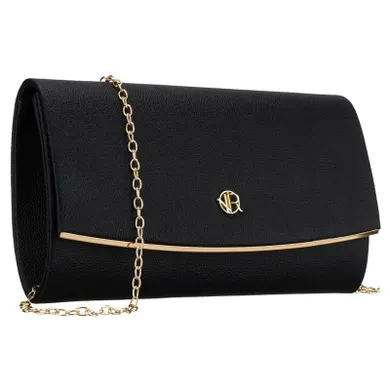 Torebka kopertówka, czarna, skóra ekologiczna, Rovicky