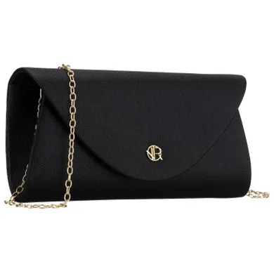 Torebka kopertówka, czarna, skóra ekologiczna, Rovicky