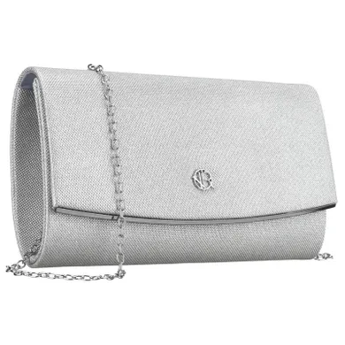 Torebka kopertówka, srebrna, Rovicky