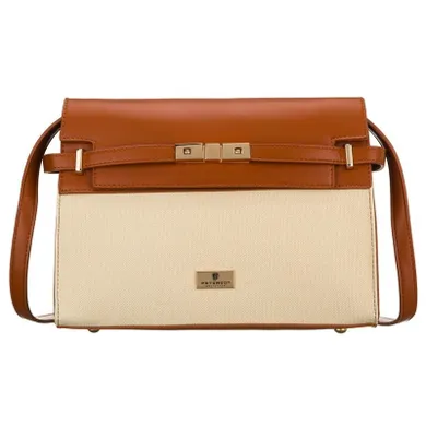Torebka listonoszka, ecru, skóra ekologiczna, Peterson