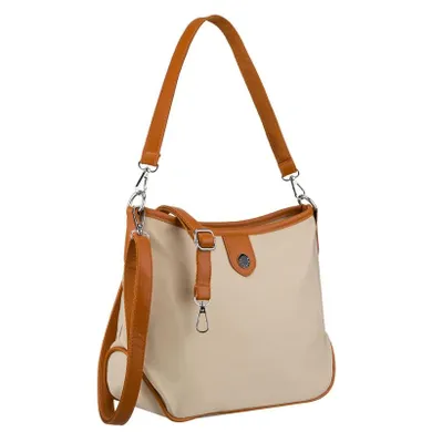 Torebka listonoszka, ecru, skóra ekologiczna, Peterson