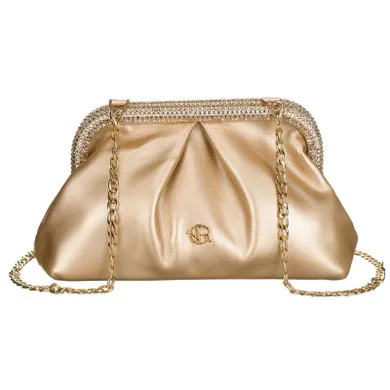 Torebka listonoszka, złota, skóra ekologiczna, Rovicky