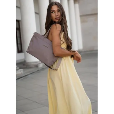 Torebka shopper, beżowa, Peterson