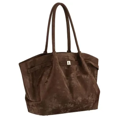 Torebka shopper, brązowa, skóra ekologiczna, Peterson