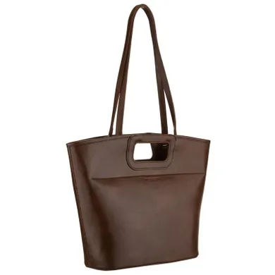 Torebka shopper, brązowa, skóra ekologiczna, Peterson