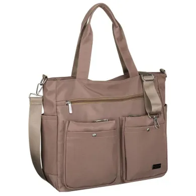 Torebka shopper, na laptopa, beżowa, Peterson