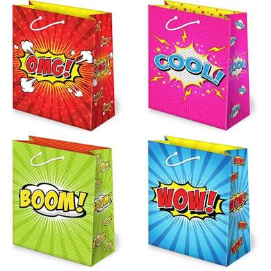 Torebki ozdobne, dymki komiksowe, 10 szt.