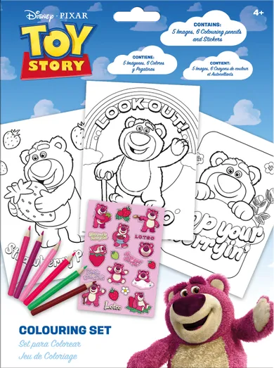 Toy Story, zestaw do kolorowania, z kredkami