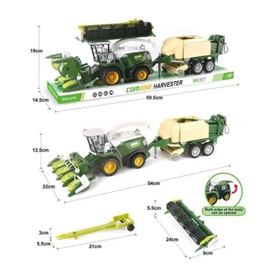 Toys, zestaw kombajn, pojazd rolniczy z prasą
