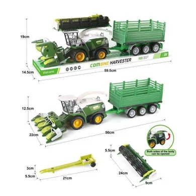 Toys, zestaw kombajn, pojazd rolniczy z przyczepą