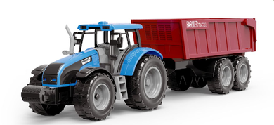 Traktor z przyczepką zabawka plastikowa, zestaw farmerski