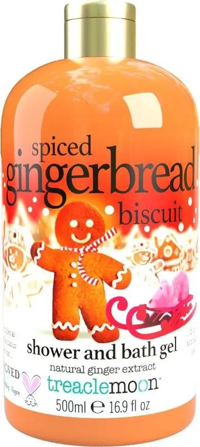 Treaclemoon, Spiced Gingerbread Biscuit, pierniczkowy żel pod prysznic i płyn do kąpieli, 500 ml