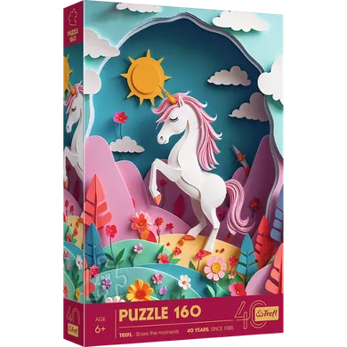 Trefl, 40-lecie, Paper Art, Jednorożec, puzzle, 160 elementów