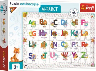 Trefl, Alfabet, puzzle edukacyjne, 34 elementy
