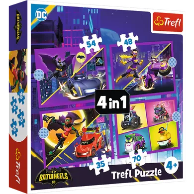 Trefl, Batman, Poznaj Batwheels, puzzle 4w1