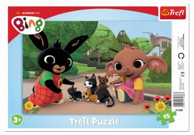 Trefl, Bing, puzzle ramkowe, 15 elementów
